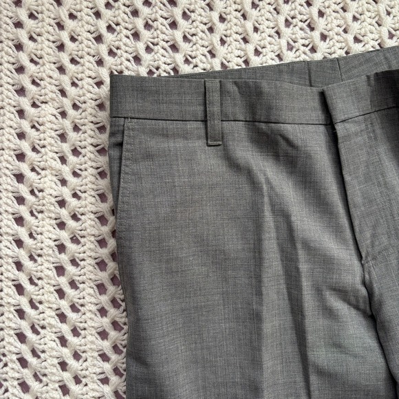 HUGO BOSS Halmex Straight Wool Blend Dress Pants High Rise Men's SZ 37 Gray - Picture 5 of 16